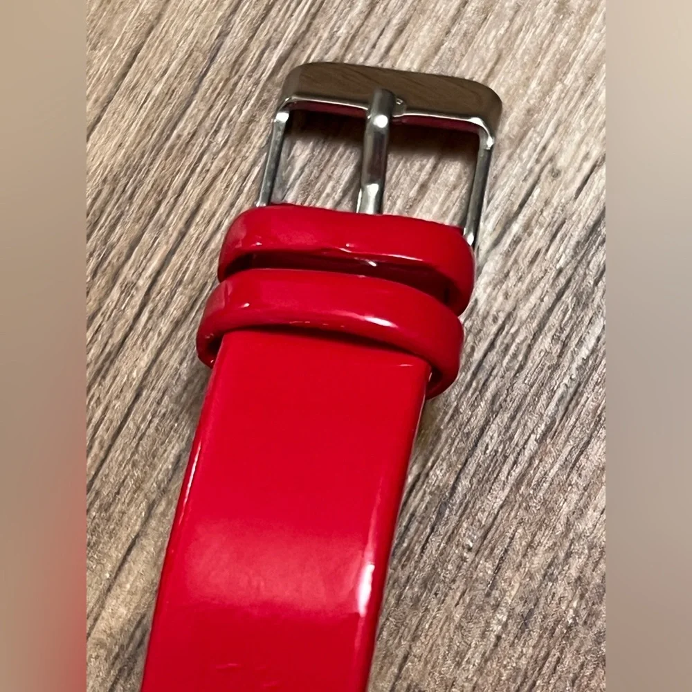 Vintage Disney Mickey and Minnie Mouse Festive Christmas Watch Red Strap Gift